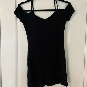 Black Cutout Shoulder Minidress (LBD)